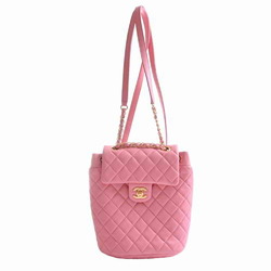 CHANEL Chanel lambskin matelasse here mark mini backpack pink