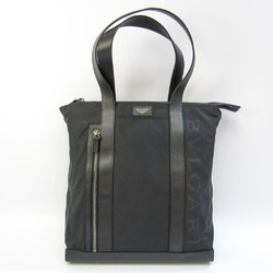 Bvlgari FRAGMENT Collaboration Men's Nylon,Leather Shoulder Bag,Tote Bag Black