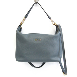 Furla F8760 Women's Leather Handbag,Shoulder Bag Blue,Gray Indigo