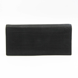 Loewe Linen 10188978 Men's Leather Long Wallet (bi-fold) Black