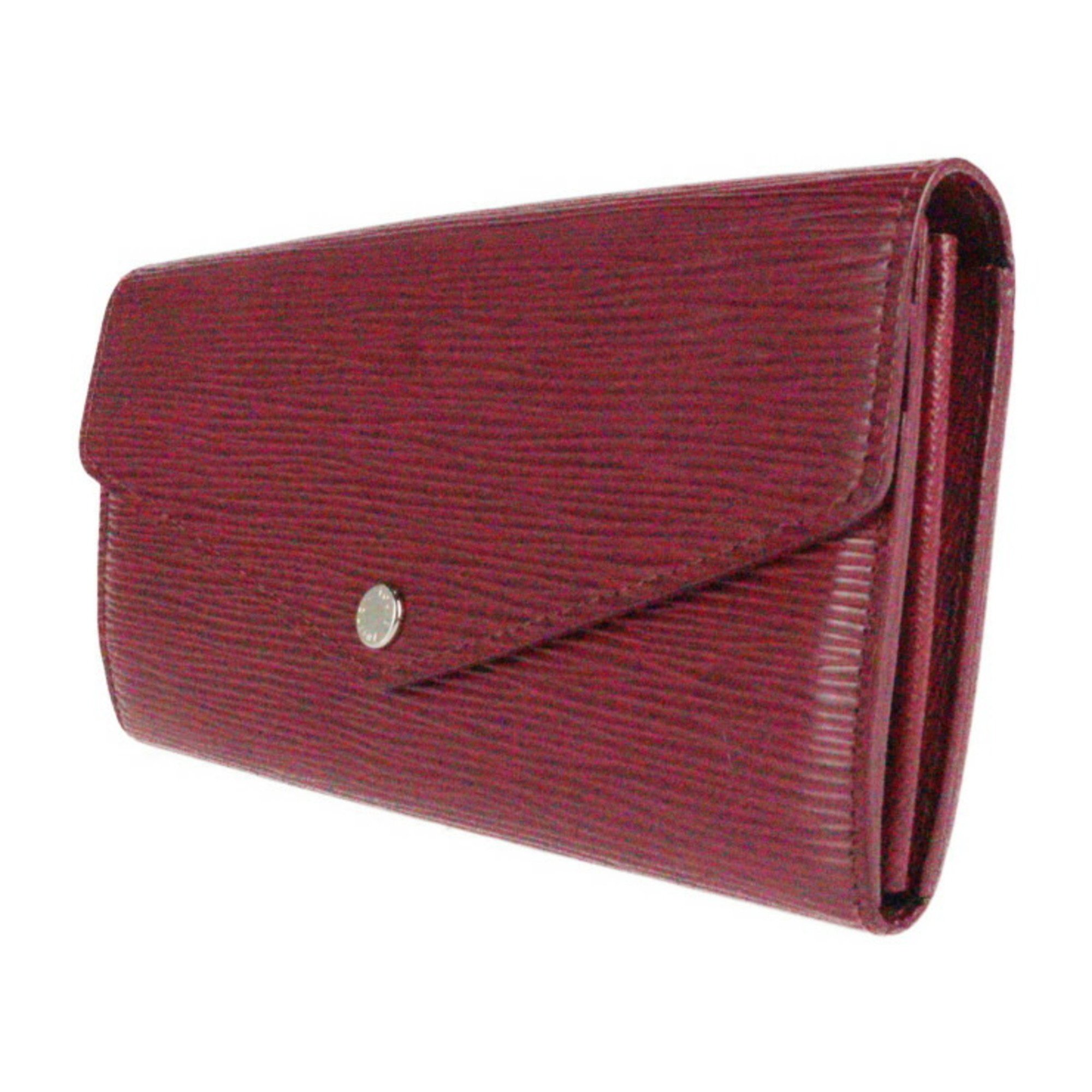 LOUIS VUITTON Louis Vuitton Portefeuille Sarah Bifold Wallet M60580 Epi Leather Fuchsia Red Purple Long