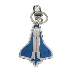 LOUIS VUITTON Louis Vuitton Porto Clé Mascot Locket Keychain MP2214 Metal Leather Blue Silver White