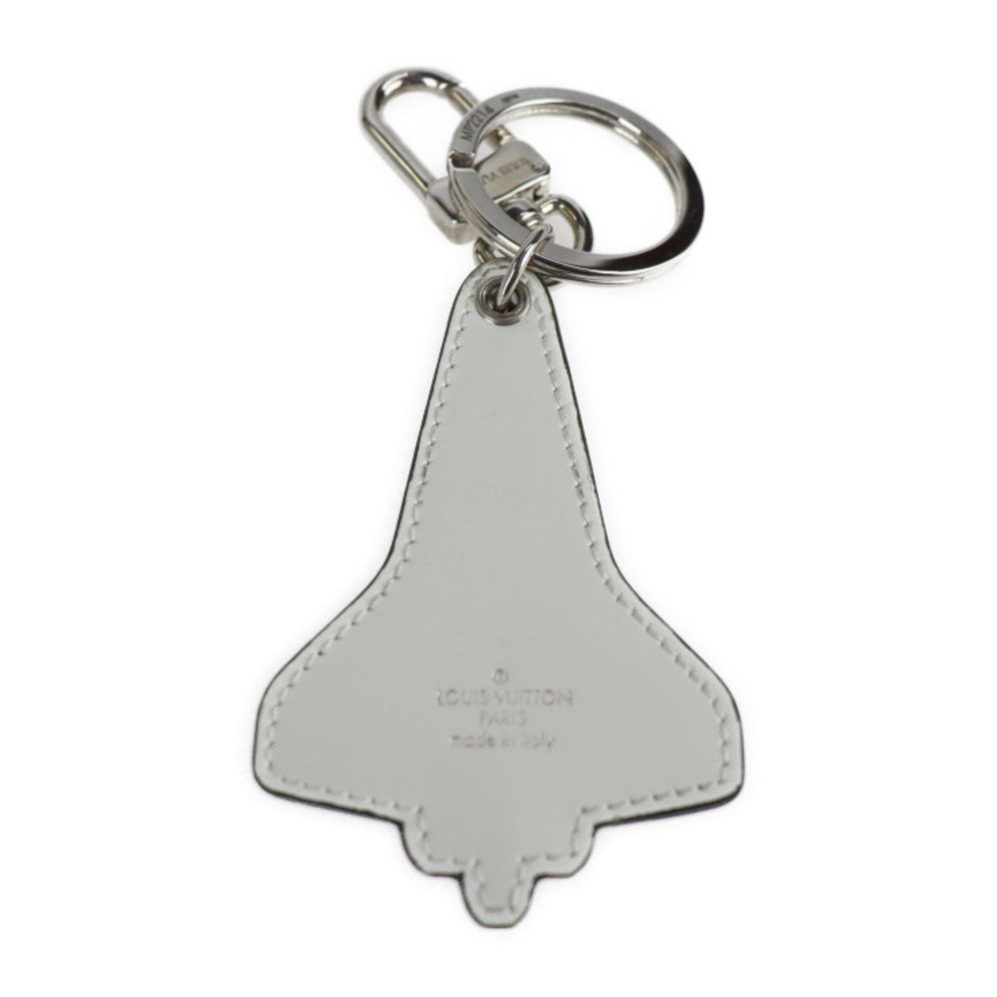 LOUIS VUITTON Louis Vuitton Porto Clé Mascot Locket Keychain MP2214 Metal Leather Blue Silver White