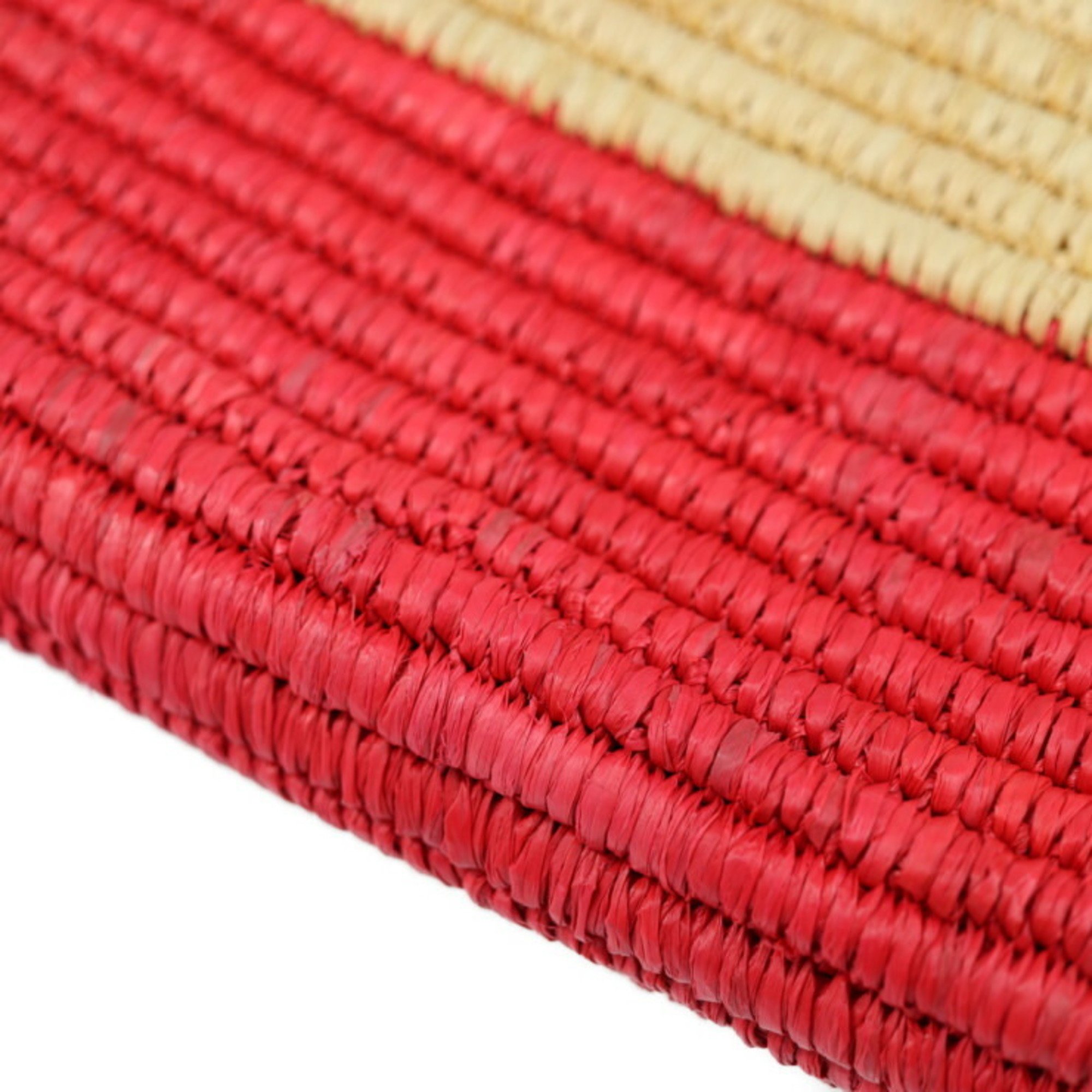 BALENCIAGA Balenciaga clutch bag 339549 raffia leather natural red straw basket second