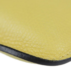 Valextra Clutch Bag Leather Yellow Series Silver Hardware Second Pouch