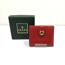 GUCCI Gucci OLD Old Horseshoe Compact Wallet Red Bifold