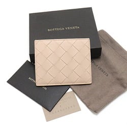 BOTTEGA VENETA Bottega Veneta credit card case pass intrecciato lambskin beige pink