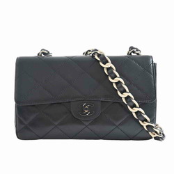 CHANEL Chanel Leather Matelasse Plastic Chain Shoulder Bag Black