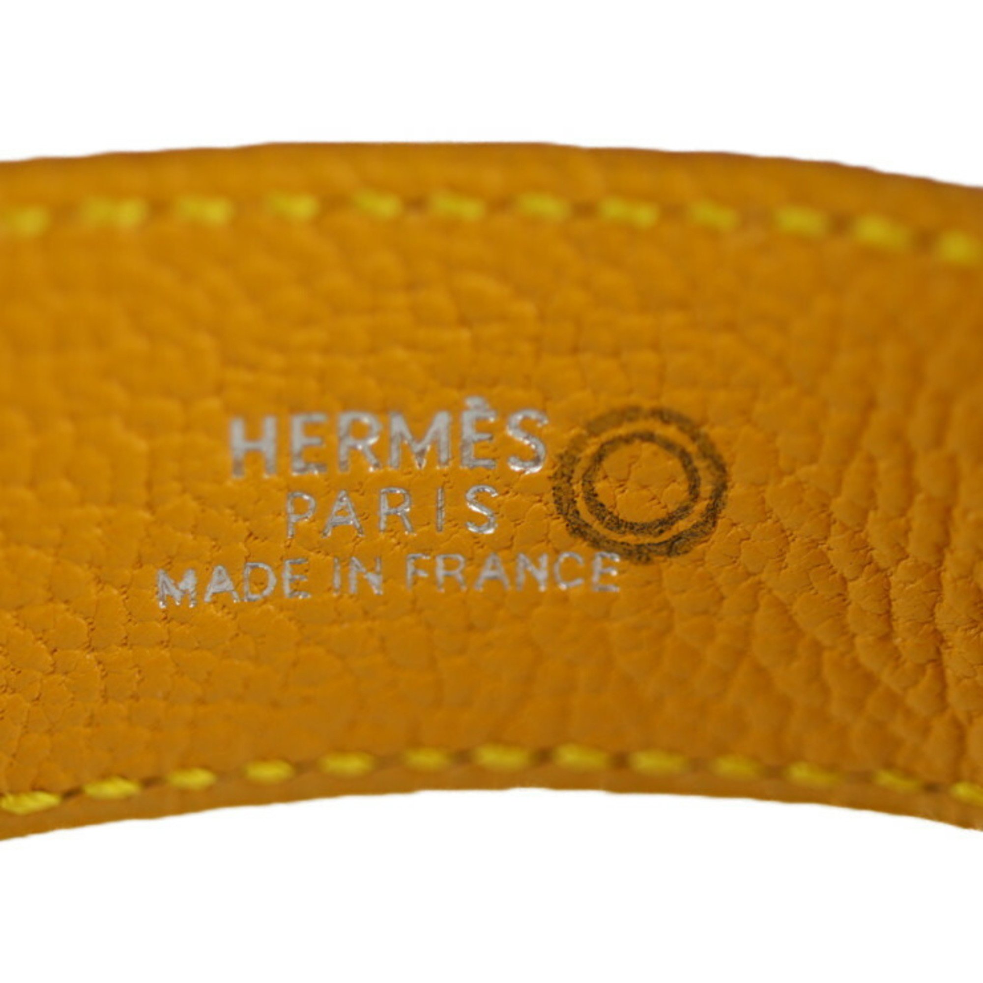 HERMES Hermes Artemis bracelet Notation size M Chevre Yellow system Silver metal fittings Sold product