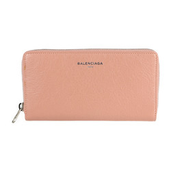 BALENCIAGA Balenciaga exclusive long wallet 419805 leather pink beige round zipper