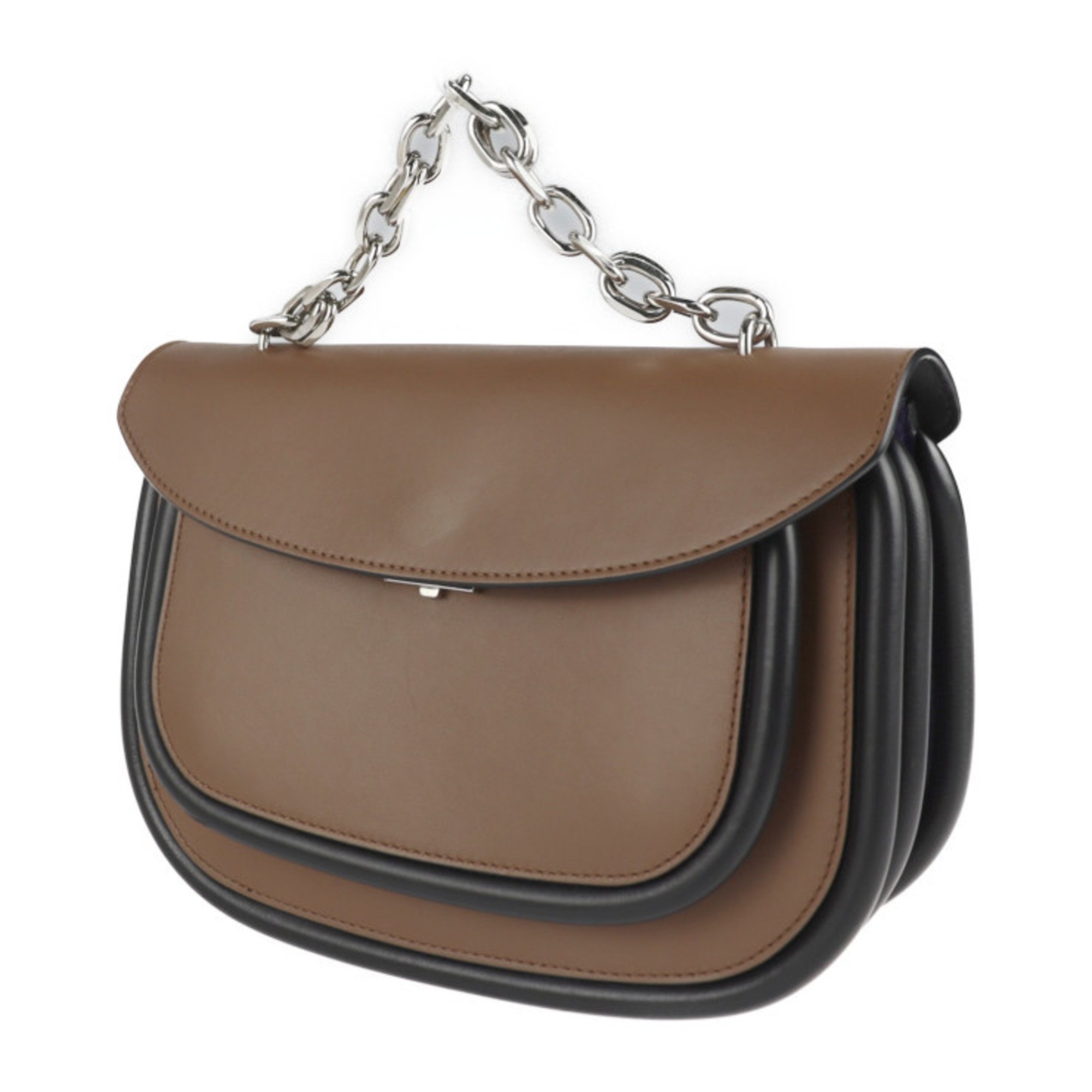 MARNI Maruni shoulder bag SBMPZ12Q01 leather brown black 2WAY 3WAY handbag messenger shopping tote chain