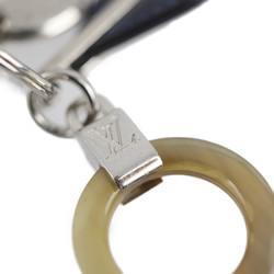 LOUIS VUITTON Louis Vuitton Dreaming Charms Keychain MP1776 Metal Leather Silver Navy Key Ring