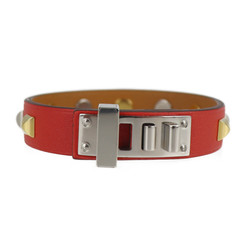 HERMES Hermes mini dog square crew bracelet 071680CK notation size T3 leather rouge tomato