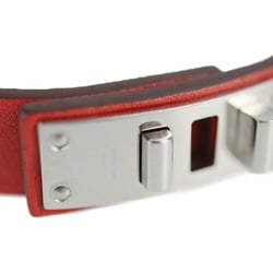 HERMES Hermes mini dog square crew bracelet 071680CK notation size T3 leather rouge tomato