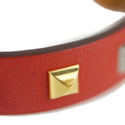 HERMES Hermes mini dog square crew bracelet 071680CK notation size T3 leather rouge tomato