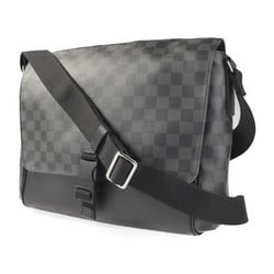 LOUIS VUITTON Louis Vuitton Messenger MM Shoulder Bag N41458 Damier Graphite Canvas Leather Gray Black