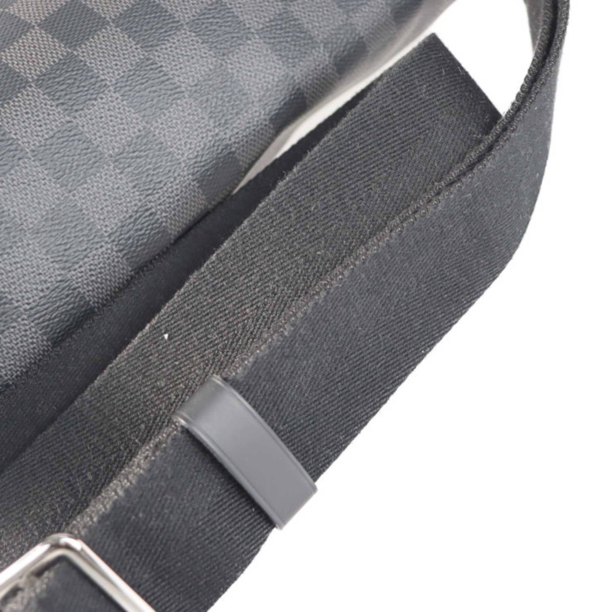 LOUIS VUITTON Louis Vuitton Messenger MM Shoulder Bag N41458 Damier Graphite Canvas Leather Gray Black