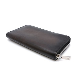 Berluti Itaubascrit Zip Men's Long Wallet ITAUBA_JOUR_V2 Leather ICEBLACK (Brown)