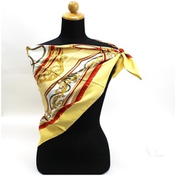 Celine silk scarf muffler yellow CELINE ladies