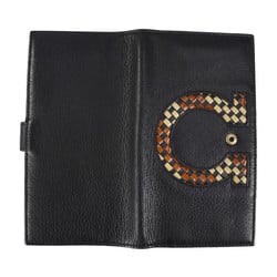 Salvatore Ferragamo Gancini bi-fold wallet 22 7221 leather black long