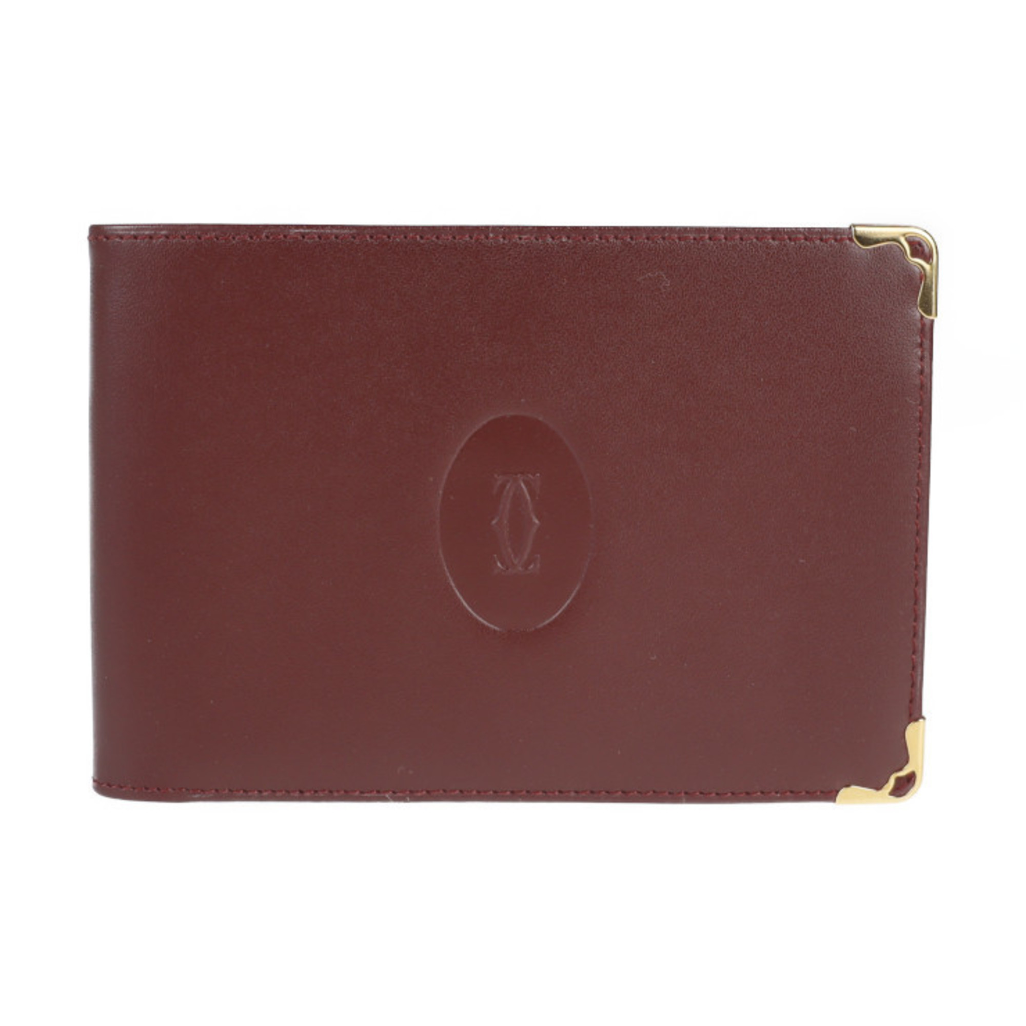 CARTIER Cartier must line wallet L3000229 leather Bordeaux bi-fold with notepad