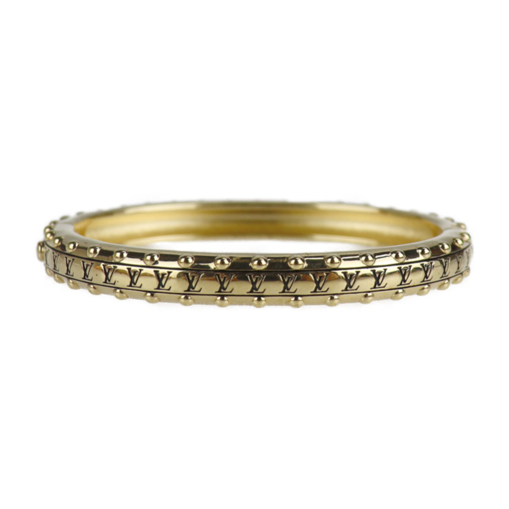 LOUIS VUITTON Louis Vuitton Brasserie Must-Have Bracelet M64515 Notation Size S Metal Gold Bangle