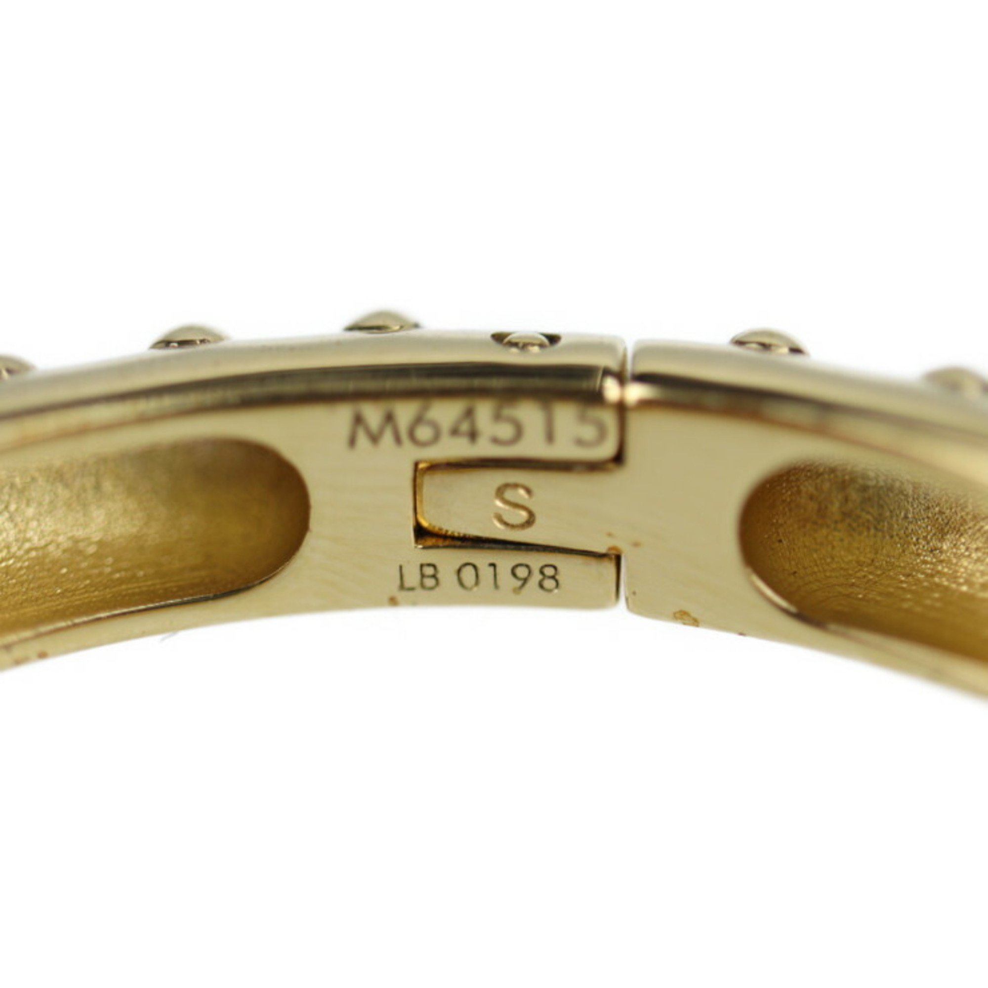 LOUIS VUITTON Louis Vuitton Brasserie Must-Have Bracelet M64515 Notation Size S Metal Gold Bangle