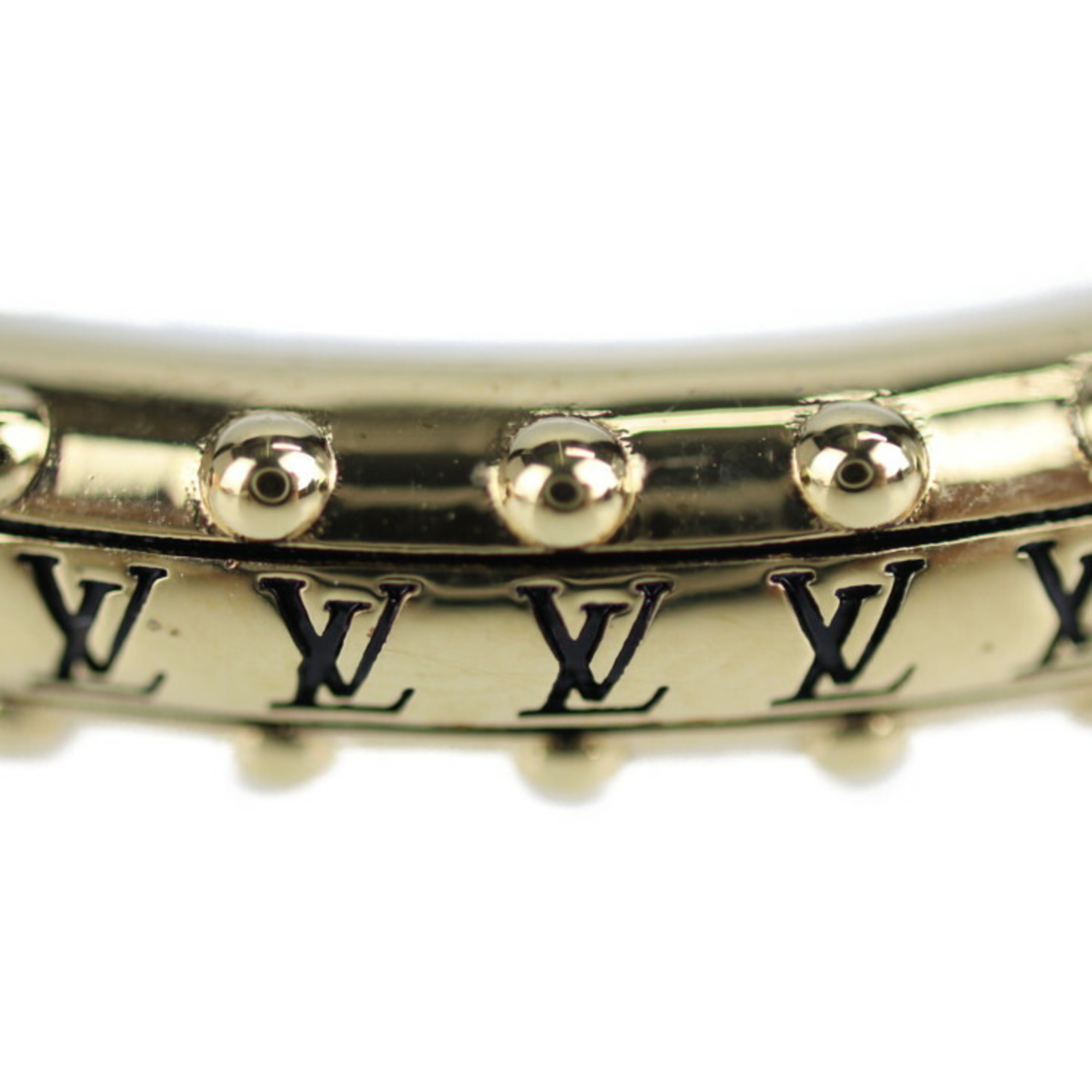 LOUIS VUITTON Louis Vuitton Brasserie Must-Have Bracelet M64515 Notation Size S Metal Gold Bangle