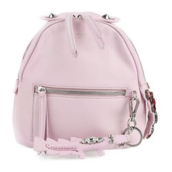 FENDI Fendi visor way bijou By The Way rucksack daypack 8BZ036 leather crystal pink backpack mini bag handle with crocodile motif key ring