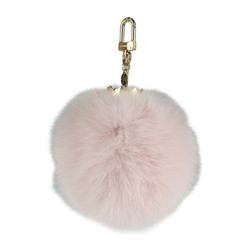 LOUIS VUITTON Louis Vuitton Fluffy Keychain M67371 Rabbit Fur Metal Rose Claire Bag Charm