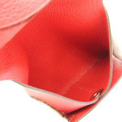 Hermes Bastia Women's Leather Coin Purse/coin Case Red Color