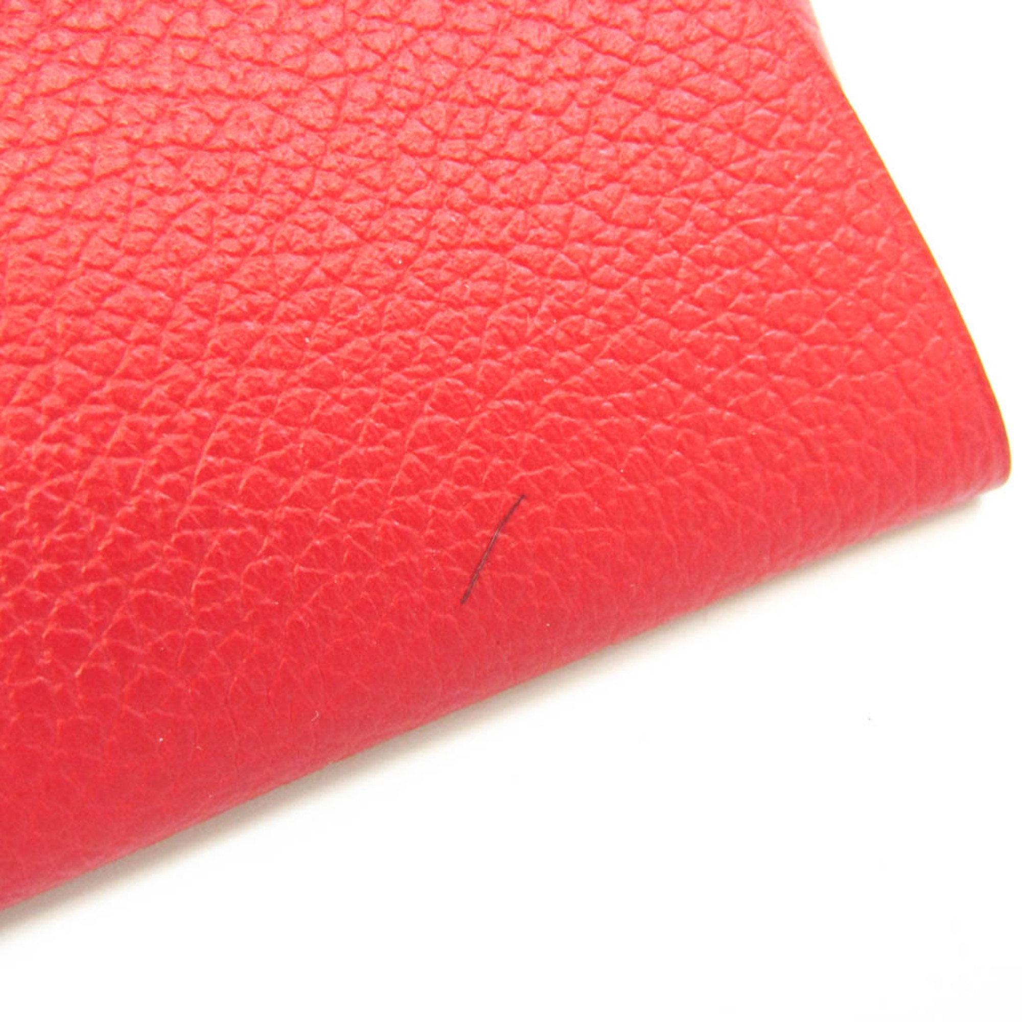 Hermes Bastia Women's Leather Coin Purse/coin Case Red Color