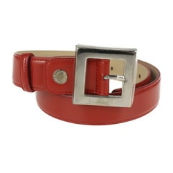 BVLGARI Bvlgari belt Notation size 110/44 Leather Red Silver metal fittings Square buckle Reference 78-83cm