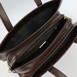 LOEWE Loewe handbag leather dark brown gold metal fittings anagram 2WAY shoulder bag tote