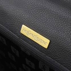 Yves Saint Laurent YSL diamond cut bag leather black x red