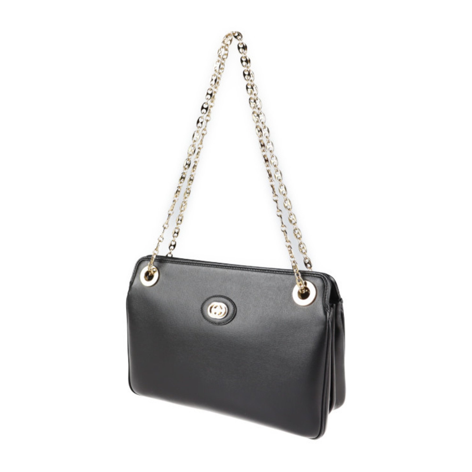 GUCCI Gucci Marina shoulder bag 576422 leather black chain