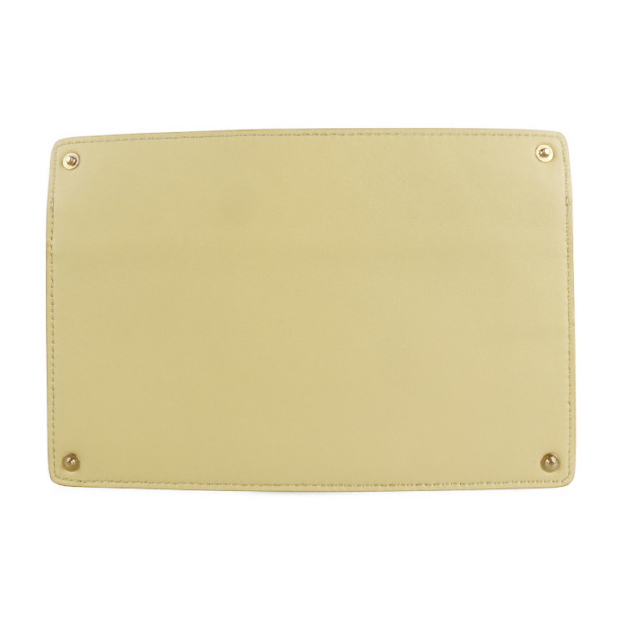 FENDI Fendi Peekaboo Pocket Pouch 7AR907 Nappa Leather SEMOLINO Cream Yellow Series Gold Metal Fittings Accessory Bag-in for