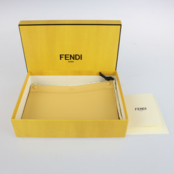 FENDI Fendi Peekaboo Pocket Pouch 7AR907 Nappa Leather SEMOLINO Cream Yellow Series Gold Metal Fittings Accessory Bag-in for