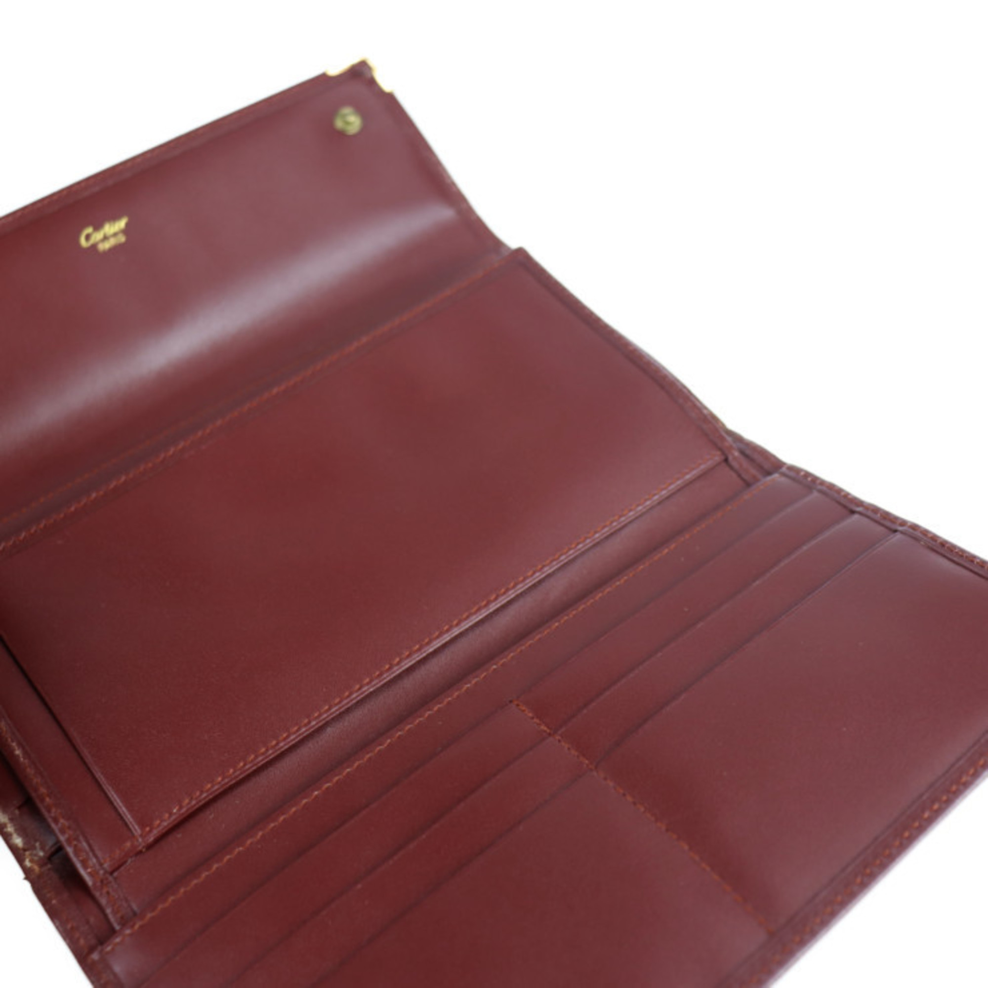 CARTIER Cartier must line tri-fold wallet L3000002 calf Bordeaux clasp long