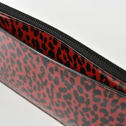 Saint Laurent Paris flap pouch clutch bag SAINT LAURENT baby cat leopard pattern zip rouge black