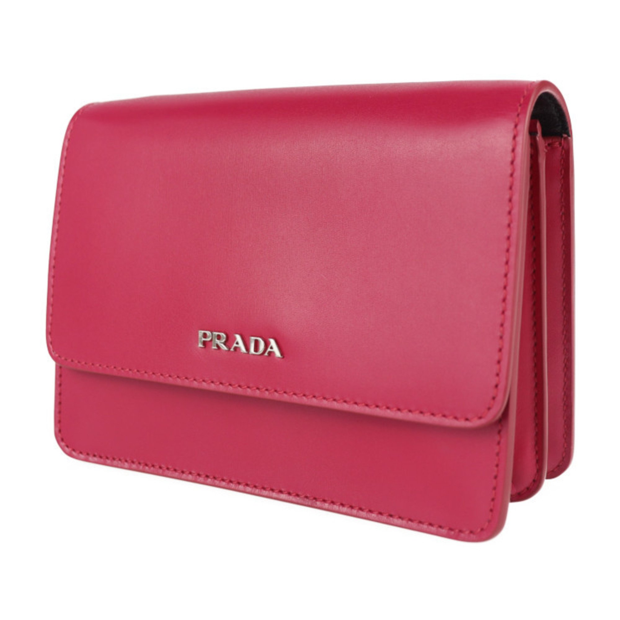 PRADA Prada shoulder bag BT1031 box calf PEONIA wallet pochette