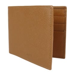 BVLGARI Bvlgari Classico Bifold Wallet 22309 Leather Camel Brown Billfold Credit Card Holder Embossed Grain Calf