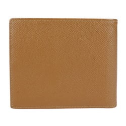 BVLGARI Bvlgari Classico Bifold Wallet 22309 Leather Camel Brown Billfold Credit Card Holder Embossed Grain Calf