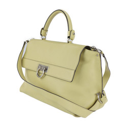 Salvatore Ferragamo Small Sofia Gancini Handbag FZ-21 A871 Leather Yellow 2way