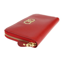 Salvatore Ferragamo Gancini long wallet 22 B300 leather ROSSO red system round fastener