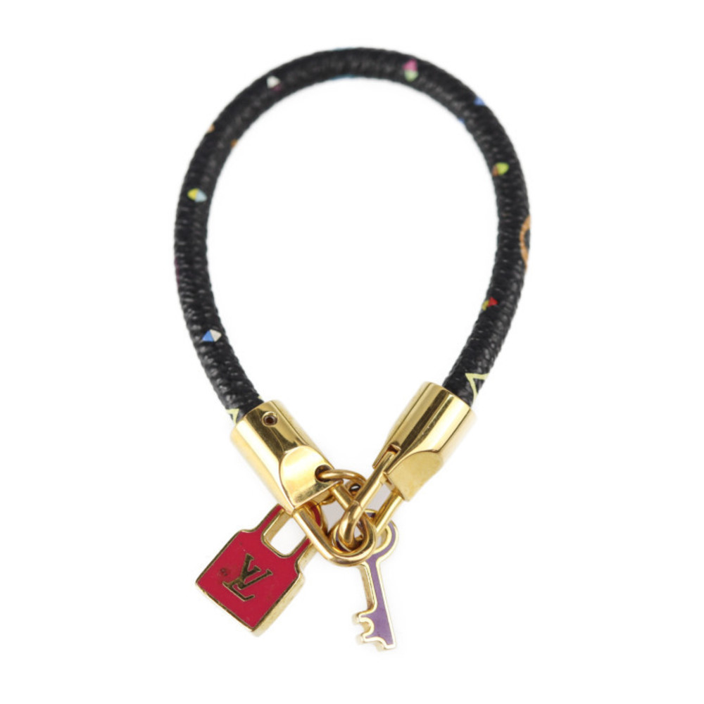 Louis Vuitton Brasserie Rackit Bracelet M6603F Monogram Multicolor Noir  Black Gold Hardware Padlock Key Motif