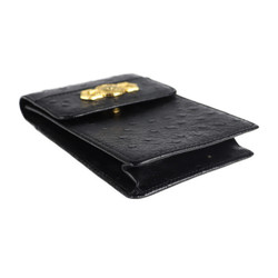 Gianni Versace Sunburst Other Accessories Leather Black Gold Hardware Cigarette Case Embossed
