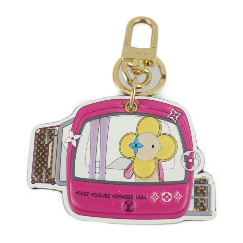 Pre-Owned LOUIS VUITTON Louis Vuitton Portocre Epi Vivienne Keychain M68653  Monogram Canvas Brown Pink Multicolor Gold Hardware Key Ring Bag Charm  (Good) 