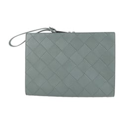 BOTTEGA VENETA Bottega Veneta Document Case Maxi Intrecciato Second Bag 629134 VCRU1 1607 Leather SLATE Gray Clutch Handbag