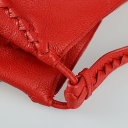 BOTTEGA VENETA Cervo Medium Shoulder Bag 468600 Leather Red Intrecciato Handbag Tote